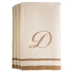 Creative Scents Ivory Fingertip Monogrammed Towels Brown Embroidered -Creative GUEST d36cbbf3 ea5a 4260 9156 e7b3e4e0826b