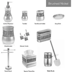 Creative Scents Gray Bathroom Silver Mosaic Glass Accessories Set -Creative GUEST d3777644 629b 4401 b7ec b2ef9c1d5d10