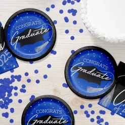 Creative Converting Graduate School Spirit Cobalt Blue Dessert Paper Plates 54ct