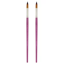 Creative Inspirations Dura-Handle Round Long Handle Paint Brush Sets Of 2 - Solid Resin Handle, Synthetic Taklon Paint Brushes, Flat Brush For Oils, -Creative GUEST d6c6f617 c6e6 4d91 a773 0ef349b4a79d
