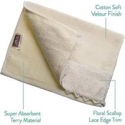 Creative Scents Ivory Lace Towels - Set Of 4 -Creative GUEST d859f6da f4e2 45f1 851f 1b8d2990fac1