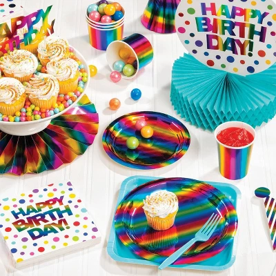 Creative Converting 24ct Rainbow Foil Cups 1 Creative Converting 24ct Rainbow Foil Cups