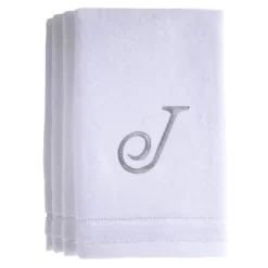 Creative Scents White Fingertip Monogrammed Towels Silver Embroidered -Creative GUEST e4df60b8 6015 4797 8bb7 bc6c2b37bc15