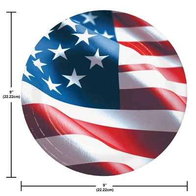 Creative Converting 9" Freedom Flag Paper Plates 24ct 2 Creative Converting 9" Freedom Flag Paper Plates 24ct - Image 2