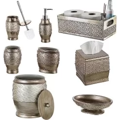 Creative Scents Silver Dublin Bathroom Organizer Storage Bin -Creative GUEST e8fe78b9 9ab6 4559 8fc4 599844f5337c