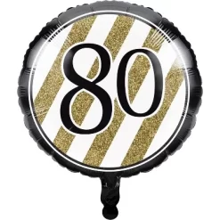 Creative Converting 80th Birthday Party Decorations Kit Black/Gold