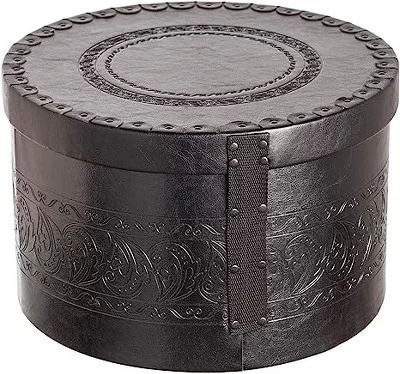 Creative Scents Round Hat Box Container With Gold Locking Lid And Sturdy Handle 1 Creative Scents Round Hat Box Container With Gold Locking Lid And Sturdy Handle