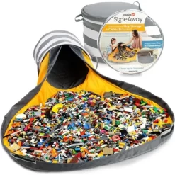 Creative QT SlideAway Toy Storage Organizer & Play Mat For Kids - Organizer Storage Bin For Toys - Kids Toy Box - Grey Stripe -Creative GUEST f200cc16 fd68 4a83 994b d54abeb8ec77