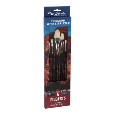 Creative Mark Pro Stroke Premium White Chungking Hog Bristle Artist Paint Brush - Filberts Set Of 5 - Natural Bristle Brush W/ Soft Touch Handle For 2 Creative Mark Pro Stroke Premium White Chungking Hog Bristle Artist Paint Brush - Filberts Set Of 5 - Natural Bristle Brush W/ Soft Touch Handle For - Image 2