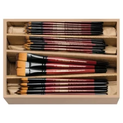 Creative Mark Ebony Splendor Short-Handle Synthetic Red Sable Artist Paint Brush, Assorted Bulk Set Of 144, Teijin Multi-Filament Hair, Synthetic -Creative GUEST f726eb5a f5d1 4f27 993b 45b94c7b57fc