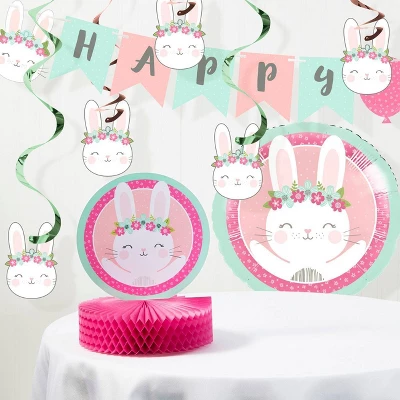 Creative Converting 48ct Bunny Print Birthday Beverage Disposable Napkins 3 Creative Converting 48ct Bunny Print Birthday Beverage Disposable Napkins - Image 3