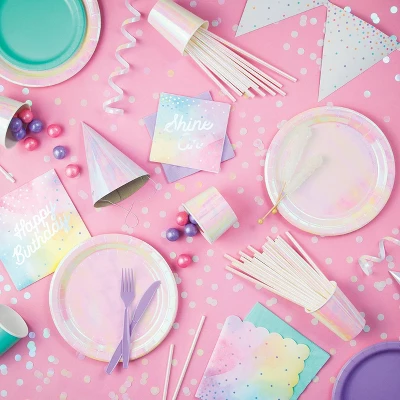 Creative Converting 24ct Iridescent Disposable Party Cups 1 Creative Converting 24ct Iridescent Disposable Party Cups