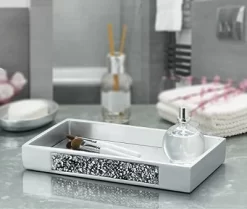 Creative Scents Silver Mosaic Bathroom Tray