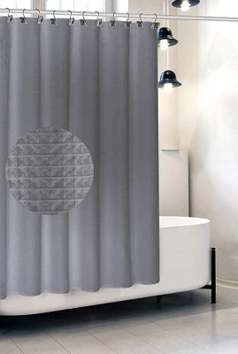 Creative Scents Gray Waffle Shower Curtain With Liner 4 Creative Scents Gray Waffle Shower Curtain With Liner - Image 4