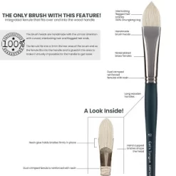 Creative Mark Imperial Professional Chungking Hog Bristle Brush - Fan , Handmade Long Handle Oil Paint Brushes For Artists, Nickel-Plated Brass -Creative GUEST fa21b3f3 abe5 4fb3 a345 011e63e887ec
