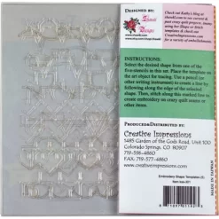 Creative Impressions Embroidery Shape Template Set -5/Pkg