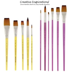 Creative Inspirations Dura-Handle Flat Short Handle Paint Brush - Solid Resin Handle, Synthetic Taklon Paint Brushes, Flat Brush For Oils, Acrylics, -Creative GUEST fca714c7 4421 4682 8466 2f533acbdea5 1