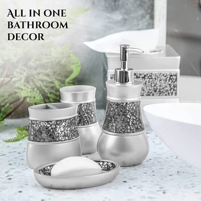 Creative Scents Brushed Nickel 6 Piece Bathroom Accessories Set 5 Creative Scents Brushed Nickel 6 Piece Bathroom Accessories Set - Image 5