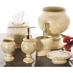 Creative Scents Shannon Beige 4-Piece Bathroom Set -Creative GUEST feb366d5 3310 442d 9089 e388131dc934