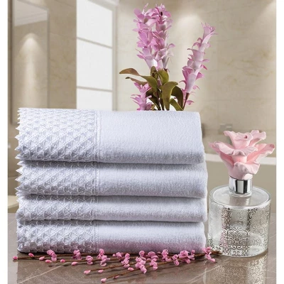 Creative Scents White Embellished Towel Set With Gift Box 2 Creative Scents White Embellished Towel Set With Gift Box - Image 2