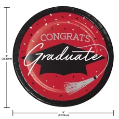Creative Converting 9" Graduate School Spirit Red Paper Plates 54ct -Creative GUEST ffa13bfe d729 4d76 b957 786bf4455a97